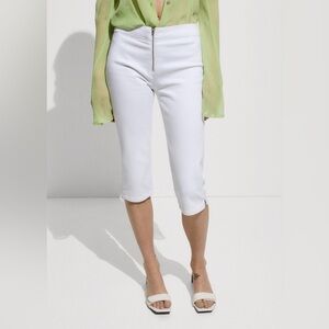 Mango White slim fit Capri jeans with zip NWT